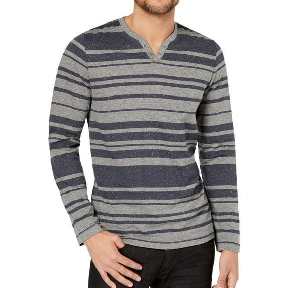 I.N.C Mens LS Henley Shirt, Grey, XX-Large