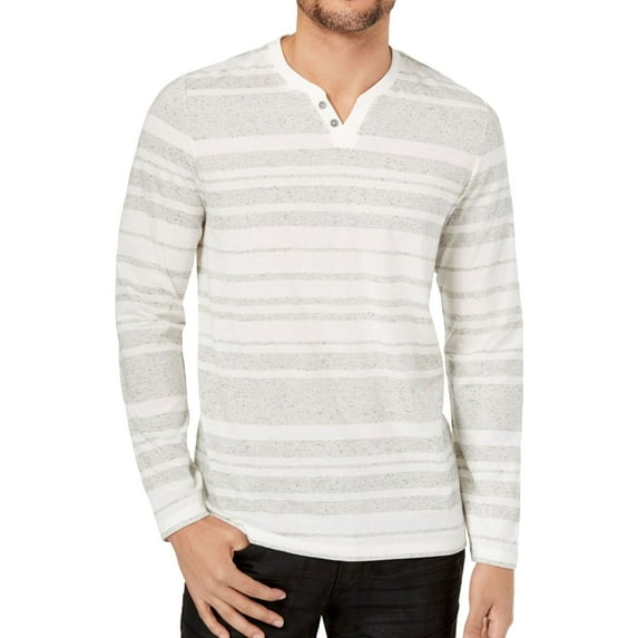 I.N.C Mens LS Henley Shirt, White, XXX-Large