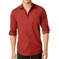 thumbnail image 1 of I.N.C Mens LS Utility Button Up Shirt, Red, X-Small, 1 of 1