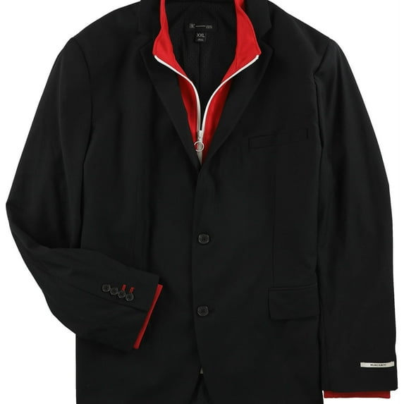 I.N.C Mens Layered Sport Coat, Black, Medium