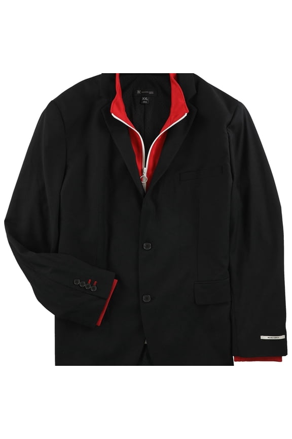I.N.C Mens Layered Sport Coat, Black, XX-Large