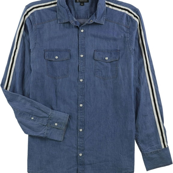 I.N.C Mens Mavida Button Up Shirt, Blue, XXX-Large