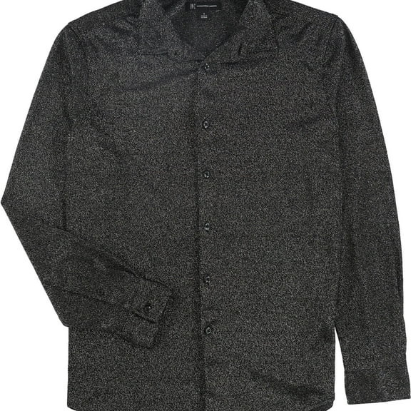 I.N.C Mens Metallic Knit Button Up Shirt, Metallic, XX-Large