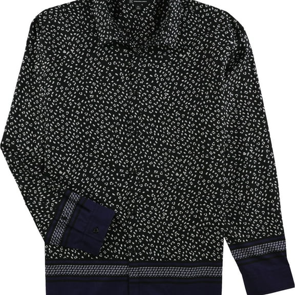 I.N.C Mens Multi Print Button Up Shirt, Blue, XX-Large