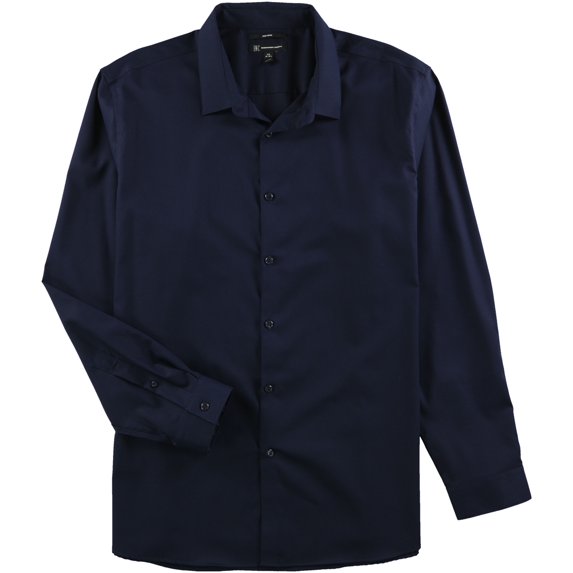 I-N-C Mens Non Iron Button Up Shirt, Blue, Small