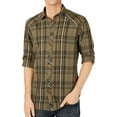 thumbnail image 1 of I.N.C Mens Plaid Button Up Shirt, Green, Small, 1 of 1