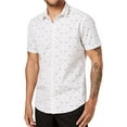 thumbnail image 1 of I.N.C Mens Printed Button Up Shirt, White, Small, 1 of 2