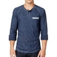 thumbnail image 1 of I.N.C Mens Raglan-Sleeve Henley Shirt, Blue, XX-Large, 1 of 2