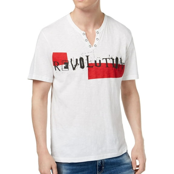 I.N.C Mens Revolution Henley Shirt, White, XX-Large