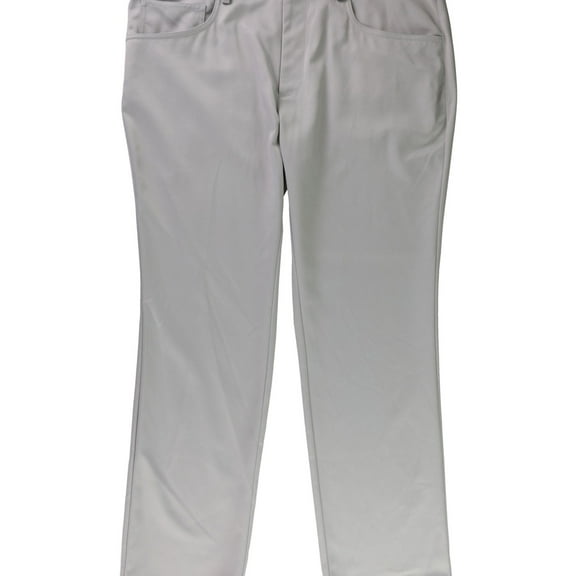 I.N.C Mens Shiny Stretch Casual Trouser Pants, Grey, 32W x 32L