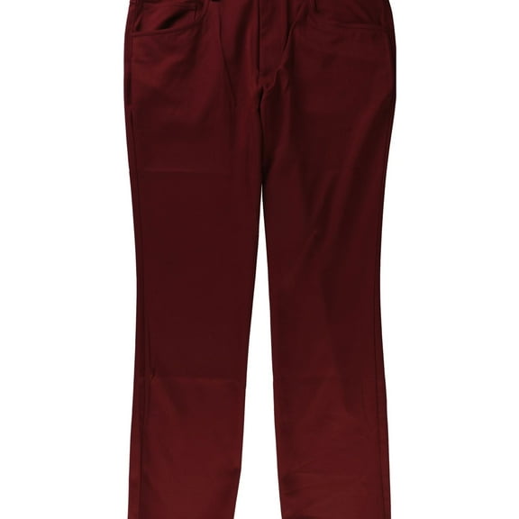 I.N.C Mens Shiny Stretch Casual Trouser Pants, Red, 34W x 30L