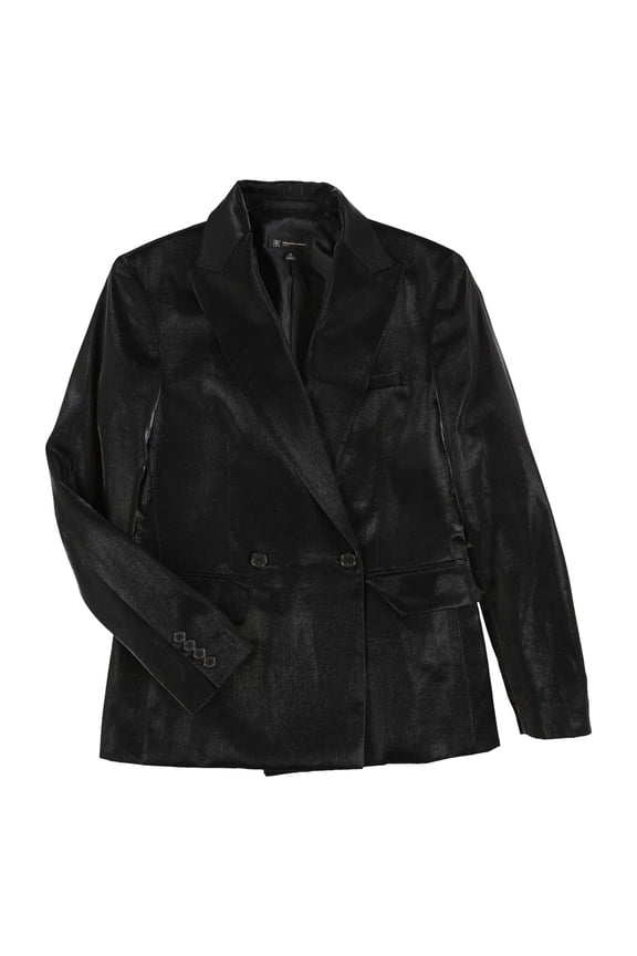 I.N.C Mens Shiny One Button Blazer Jacket, Black, X-Small