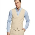 thumbnail image 1 of I.N.C Mens Smith Linen Blend Five Button Vest, Beige, Small (Regular), 1 of 2
