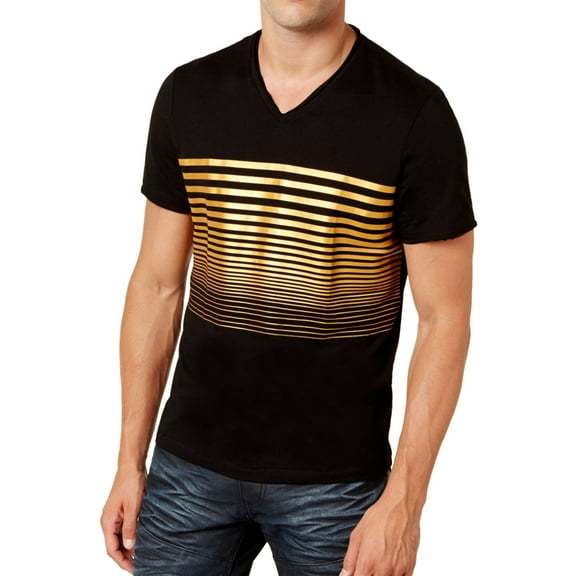 I.N.C Mens Solid Graphic T-Shirt, Black, Small