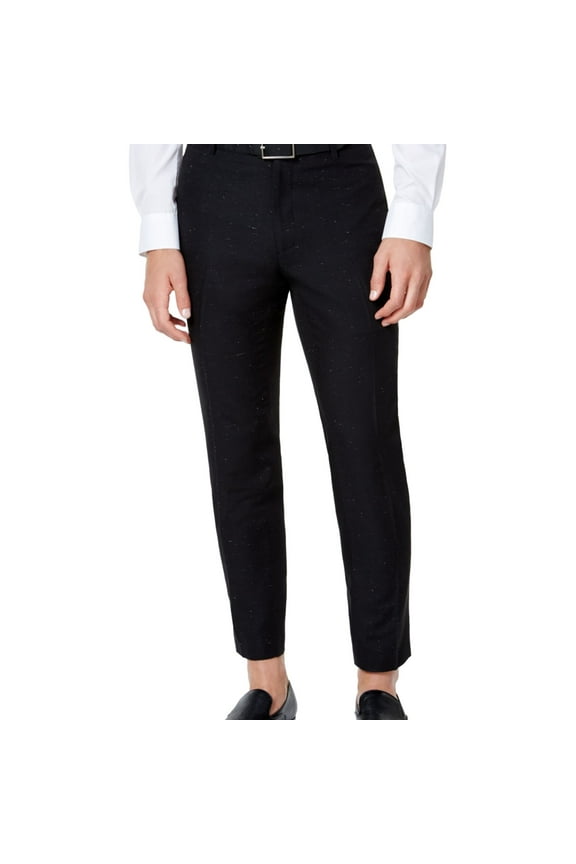 I.N.C Mens Speckled Casual Trouser Pants, Black, 30W x 30L