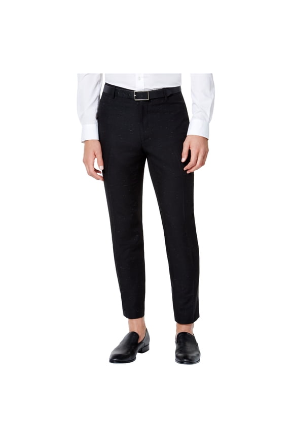 I.N.C Mens Speckled Casual Trouser Pants, Black, 33W x 32L