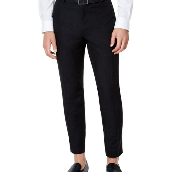 I.N.C Mens Speckled Casual Trouser Pants, Black, 34W x 34L