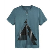 I-N-C Mens Split Neck Graphic T-Shirt, Grey, Medium