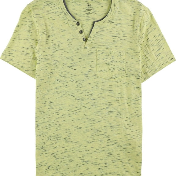 I.N.C Mens Static Shock Henley Shirt, Yellow, X-Small