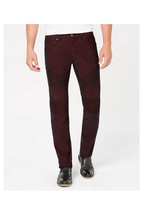 I-N-C Mens Straight Casual Corduroy Pants, Purple, 38W x 32L