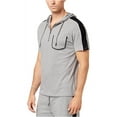 thumbnail image 1 of I-N-C Mens Striped Hoodie Sweatshirt, Grey, XX-Large, 1 of 2