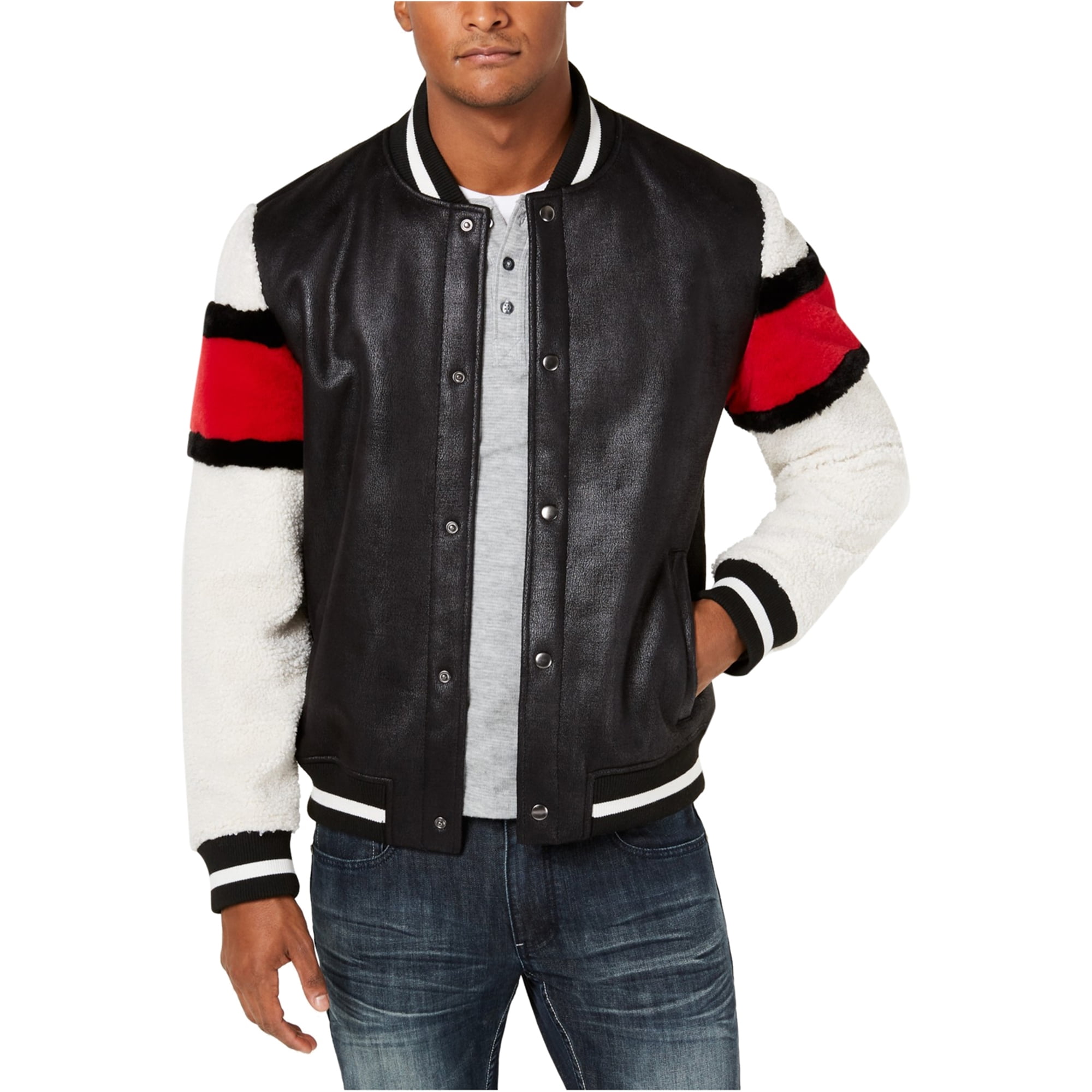 Black striped varsity jacket cheap