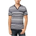 thumbnail image 1 of I.N.C Mens Striped V neck Basic T-Shirt, Blue, XXX-Large, 1 of 1