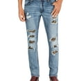 thumbnail image 1 of I.N.C Mens Studded Distressed Skinny Fit Jeans, Blue, 38W x 32L, 1 of 3