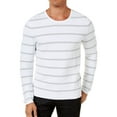 thumbnail image 1 of I.N.C Mens Textured Stripe Pullover Sweater, White, XX-Large, 1 of 2