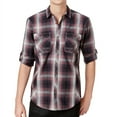 thumbnail image 1 of I.N.C Mens Thymine Plaid Button Up Shirt, Purple, Small, 1 of 2