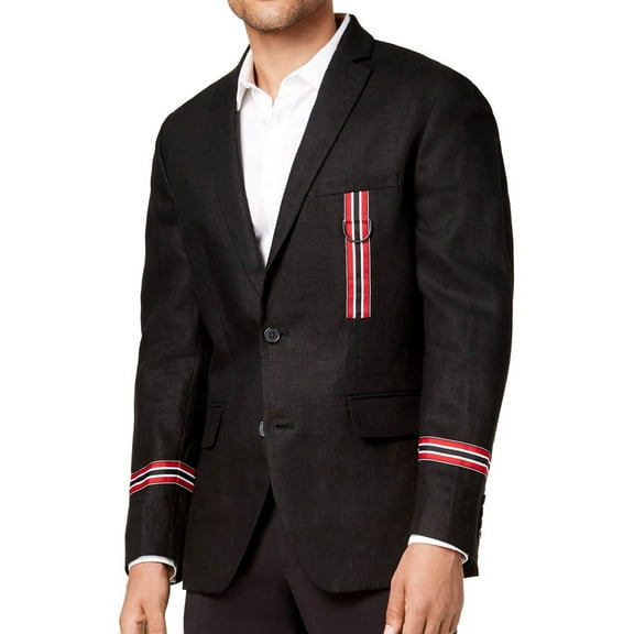 I.N.C Mens Track Star Two Button Blazer Jacket, Black, X-Small