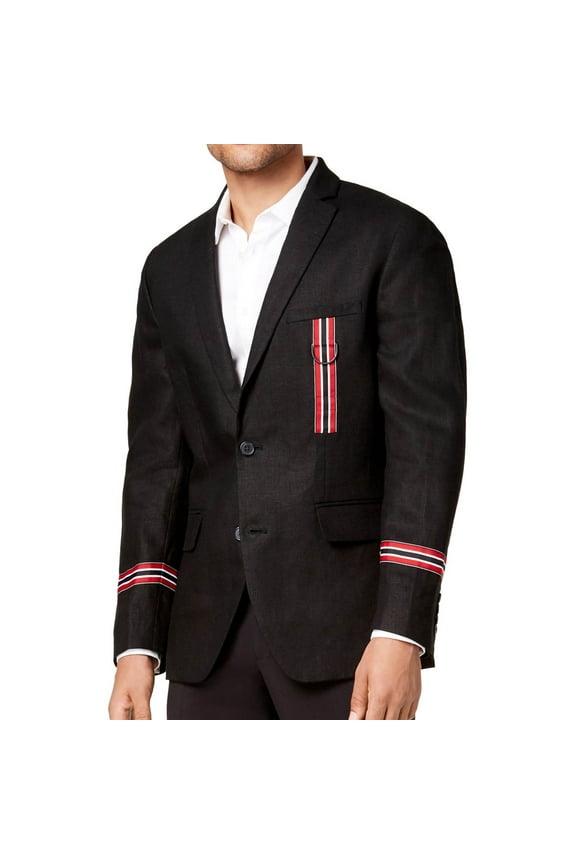 I.N.C Mens Track Star Two Button Blazer Jacket, Black, X-Small