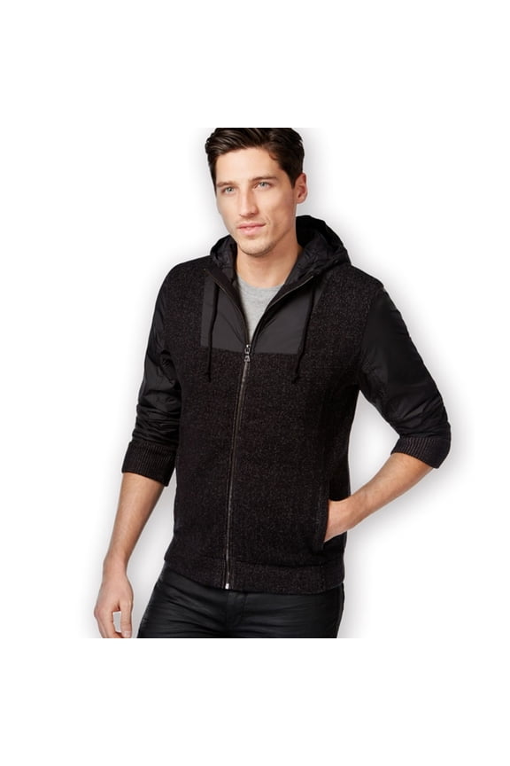 I.N.C Mens Wildfire FZ Shirt Jacket, Black, Large