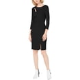 thumbnail image 1 of I.N.C Womens 3/4 Sleeve Bodycon Dress, Black, Medium, 1 of 1