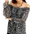 thumbnail image 1 of I-N-C Womens Animal Print Off The Shoulder Blouse, 1 of 2