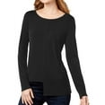 thumbnail image 1 of I.N.C Womens Asymmetrical Basic T-Shirt, Black, XX-Large, 1 of 1
