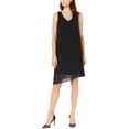 thumbnail image 1 of I.N.C Womens Asymmetrical Hem Sheath Dress, Black, Medium, 1 of 1