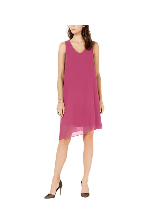 I.N.C Womens Asymmetrical Hem Sheath Dress, Pink, Large