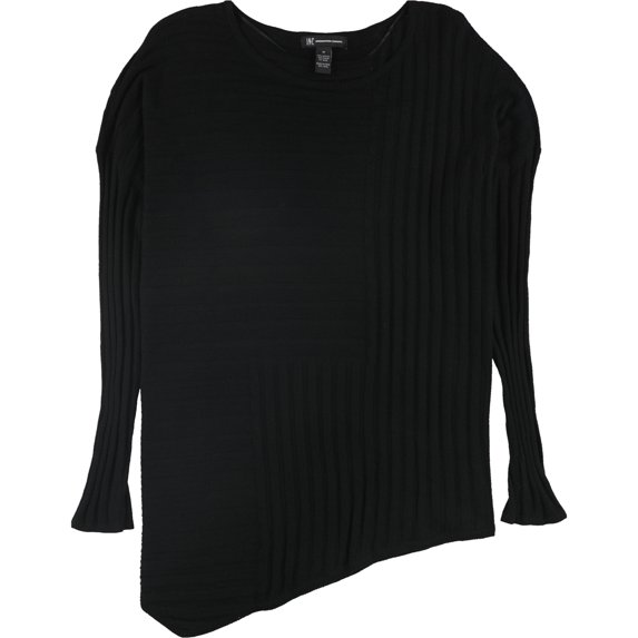 I.N.C Womens Asymmetrical Knit Sweater, Black, Medium