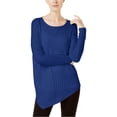 thumbnail image 1 of I-N-C Womens Asymmetrical Knit Sweater, Blue, X-Small, 1 of 1