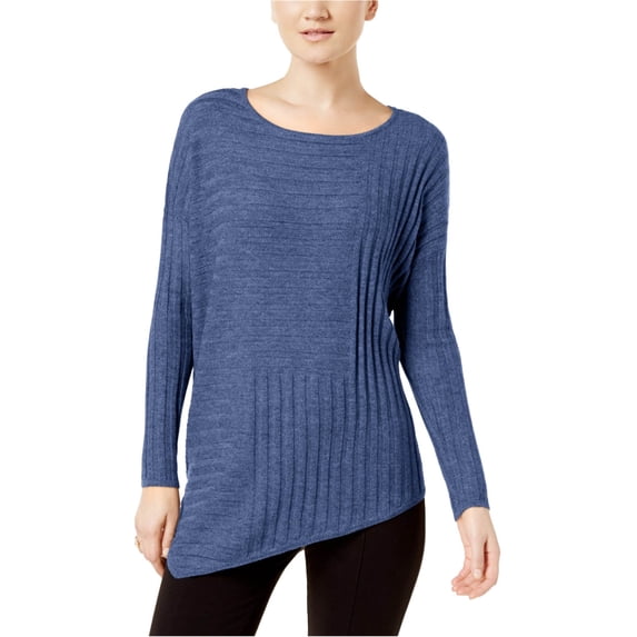 I.N.C Womens Asymmetrical Knit Sweater, Blue, XX-Large