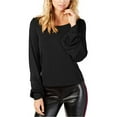 thumbnail image 1 of I.N.C Womens Balloon Sleeve Pullover Blouse, Black, Petite, PL, 1 of 2