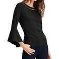 thumbnail image 1 of I.N.C Womens Beaded-Neck Pullover Blouse, Black, Large, 1 of 2