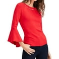 thumbnail image 1 of I.N.C Womens Beaded-Neck Pullover Blouse, Red, Medium, 1 of 2