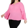 thumbnail image 1 of I.N.C Womens Bell Sleeve Pullover Blouse, Pink, Plus Size, 3X, 1 of 3