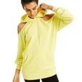thumbnail image 1 of I.N.C Womens Bling Cutout Hoodie Sweatshirt, Yellow, X-Small, 1 of 2