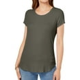 thumbnail image 1 of I.N.C Womens Bloom Basic T-Shirt, Green, Small, 1 of 1