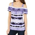 thumbnail image 1 of I.N.C Womens Cold Off the Shoulder Blouse, Purple, Medium, 1 of 2