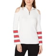 thumbnail image 1 of I.N.C Womens Cold Shoulder Pullover Sweater, White, Medium, 1 of 2