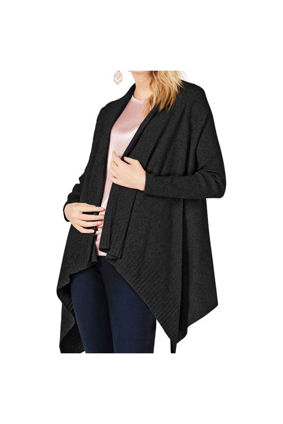 I.N.C Womens Completer Cardigan Sweater, Black, Medium